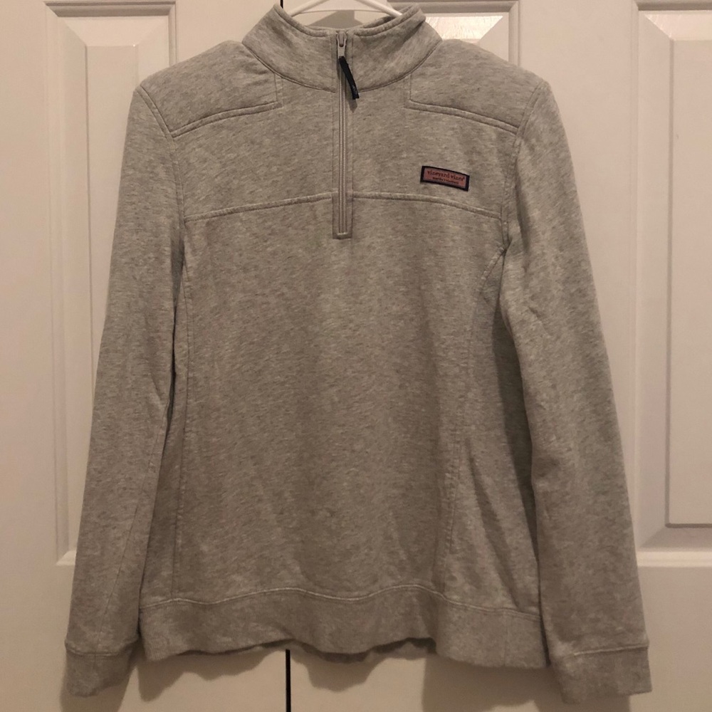 Vineyard Vines Gray Collegiate Shep Quarter Zip